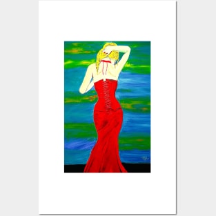 Woman In The Red Dress Posters and Art